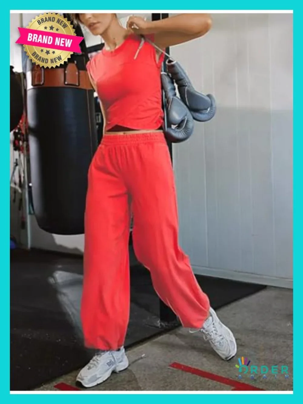 Women's 2 Piece Loungewear Set Cropped Top & Jogger Sweatpant Matching